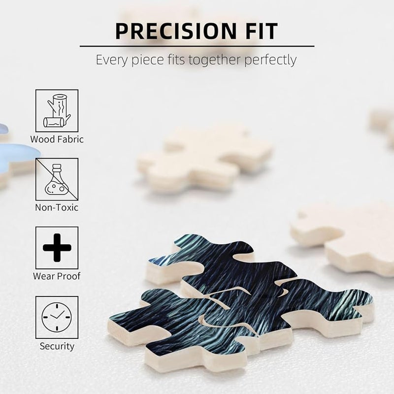 لغز بازل من 1000 قطعة للكبار بعنوان "ذئب فايا تحت القمر" لتزيين المنزل مقاس 29.5 × 19.7 بوصة - Image 4